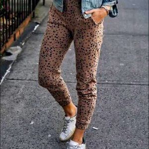 SPELESY LEOPARD DOT PRINT HIGH WAIST JOGGERS